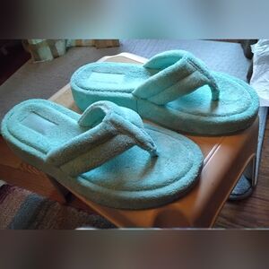 Circus NY Aqua French Terry Women's sz 10 Lania Sandal Flip Flops Bali Blue